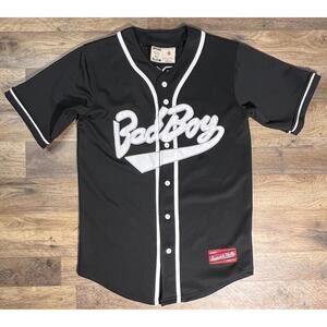 Bad Boy Jersey Biggie Smalls #72 Invisible Bully Black button down Baseball Sm.
